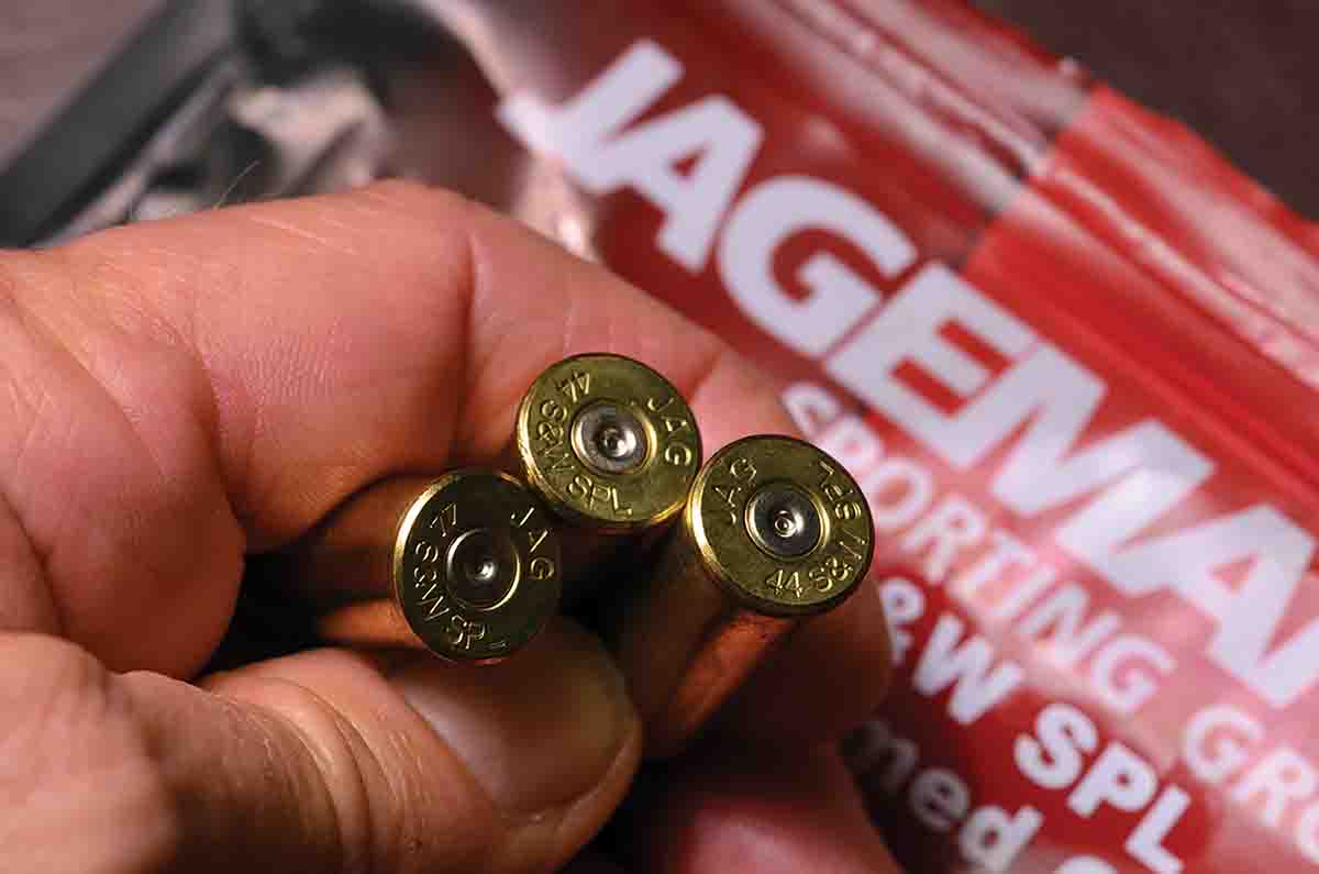 Even the heaviest loads showed no signs of undue pressure, and primers were normal. Jagemann brass proved to be excellent.